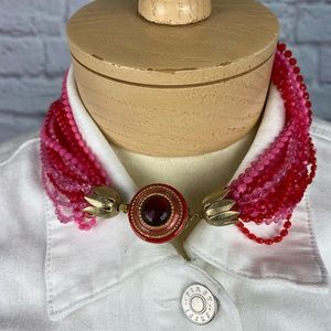 Bubble Gum Pink Vintage multiple strands necklace